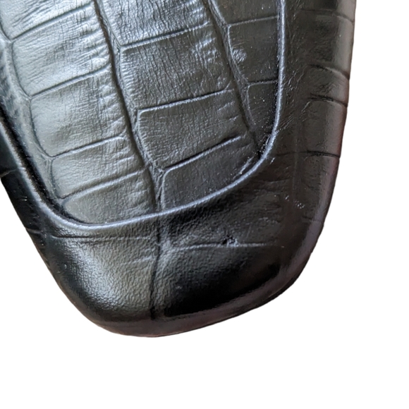 WERA Scandinavian Crocodile Embossed Black Leather Loafer Flats - 38 / 8 - Picture 7 of 10